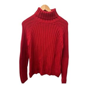 St. John's Bay Red Cowl Neck Turtle Neck Sweater XL Petite